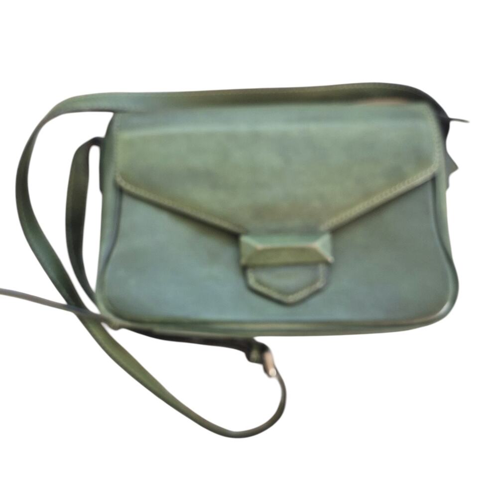 IVTG Leather Crossbody Bag Purse Army Green Handmade Luxury Classic Preppy